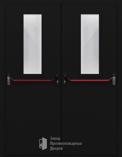 Фото двери «Двупольная со стеклом и антипаникой №64» в Аперелевке