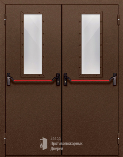 Фото двери «Двупольная со стеклом и антипаникой №68» в Аперелевке