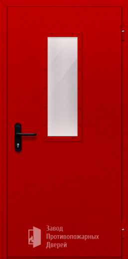 Фото двери «Однопольная со стеклом (красная)» в Аперелевке