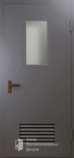 Фото двери «Техническая дверь №5 со стеклом и решеткой» в Аперелевке