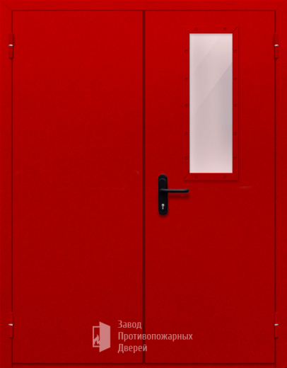 Фото двери «Двупольная со стеклом (красная)» в Аперелевке