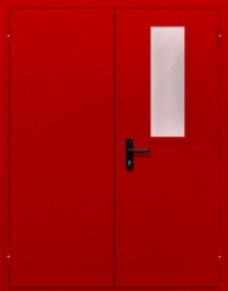Фото двери «Двупольная со стеклом (красная)» в Аперелевке
