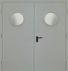 Фото двери «Двупольная с круглым стеклом EI-30» в Аперелевке