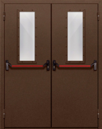 Фото двери «Двупольная со стеклом и антипаникой №68» в Аперелевке