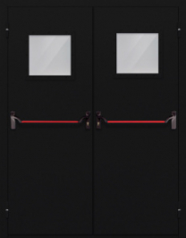 Фото двери «Двупольная со стеклом и антипаникой №54» в Аперелевке