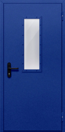 Фото двери «Однопольная со стеклом (синяя)» в Аперелевке