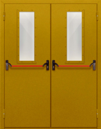 Фото двери «Двупольная со стеклом и антипаникой №65» в Аперелевке