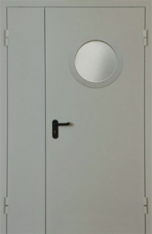 Фото двери «Полуторная с круглым стеклом EI-30» в Аперелевке